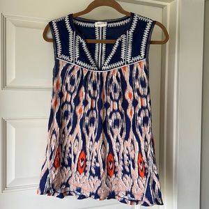 Anthropologie Sleeveless Blouse Aztec Bohemian